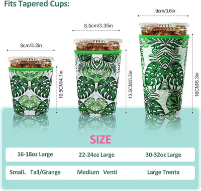 Funda neopreno reutiliz. para café 4uds estilo Hawái