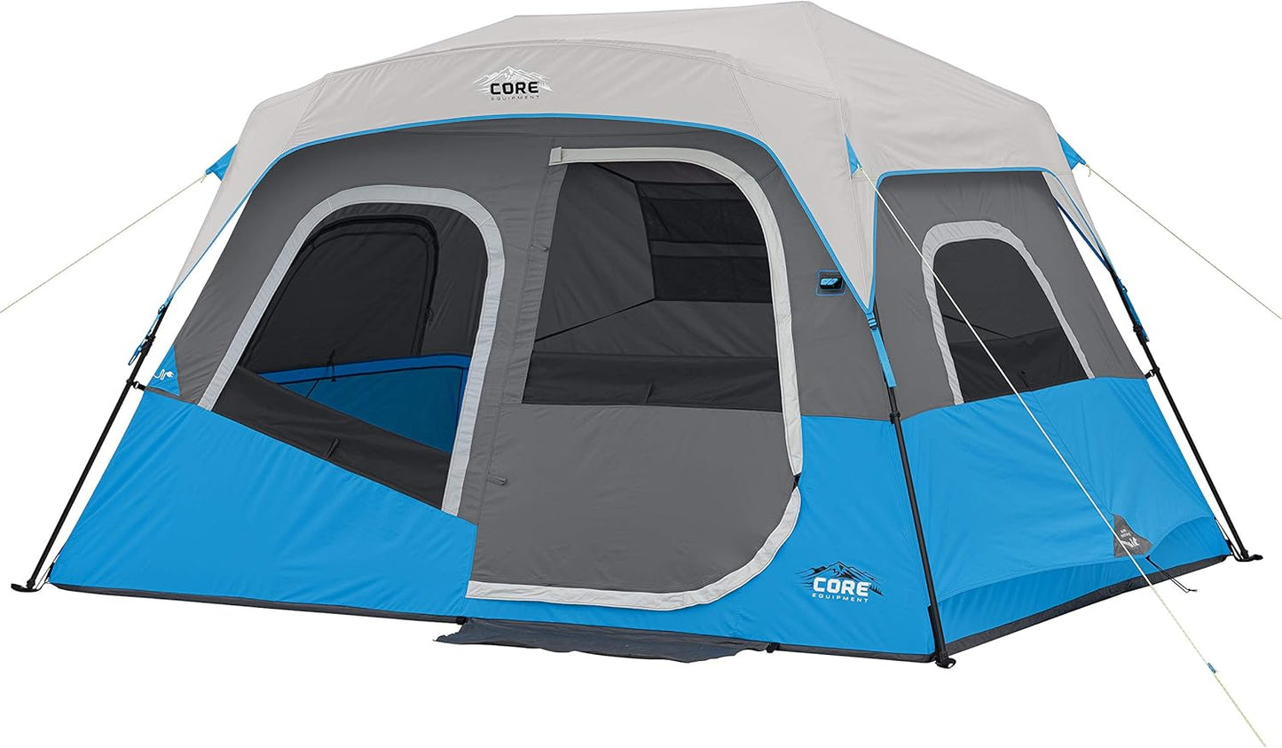 Carpa para camping con luces LED y bolsillos de