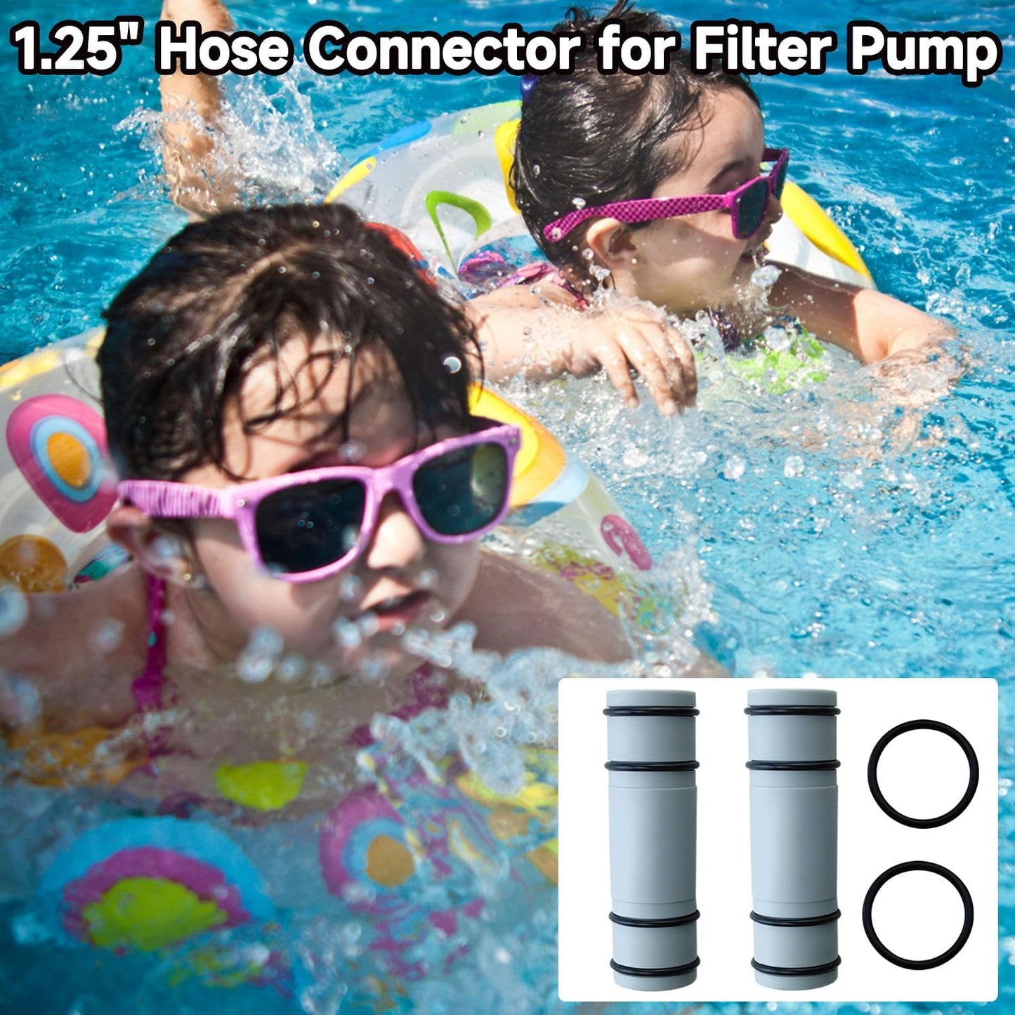 Adaptador manguera piscina 1.260" 2 Pzas