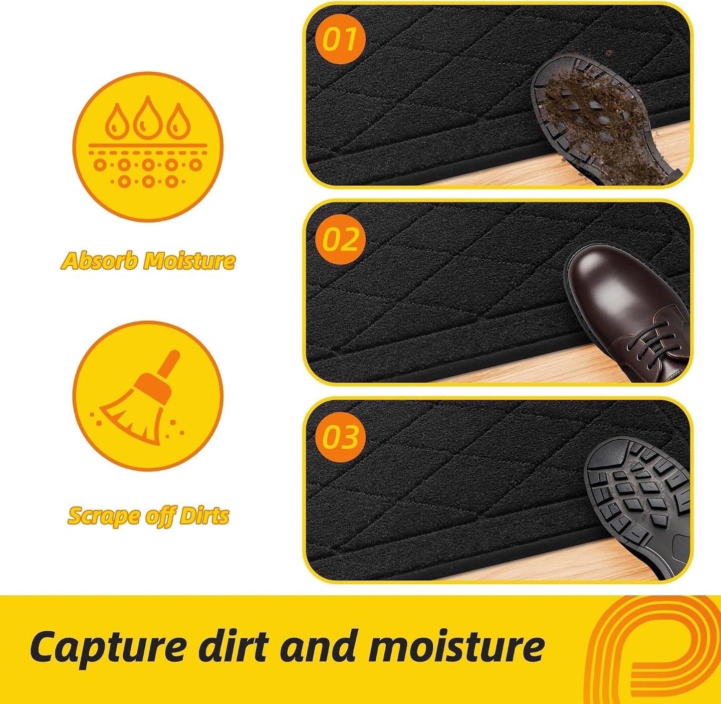 Felpudo Dirt Trapper 61x91cm Antiderrap Lavable Perfil Bajo