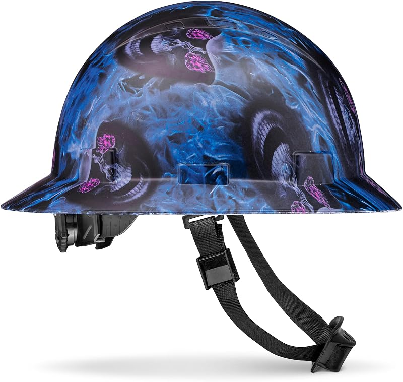 Casco OSHA ala completa con tatuaje acabado mate 6 puntos