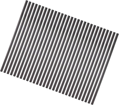 50 Pzas Pajitas Acero Inox 10.5pulg Negro