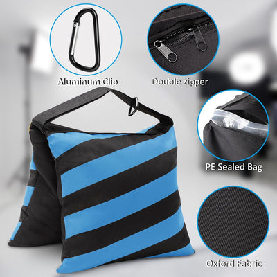 4 Pack Bolsas Arena Azules Soporte Luz Fotografía Trípode Toldo