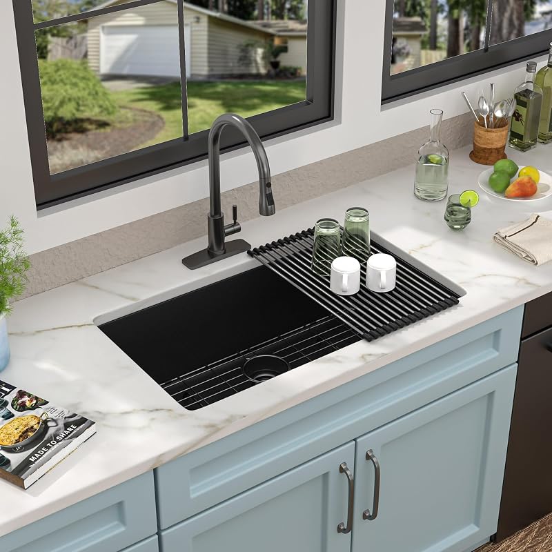 Fregadero cocina granito negro 33x19" Undermount