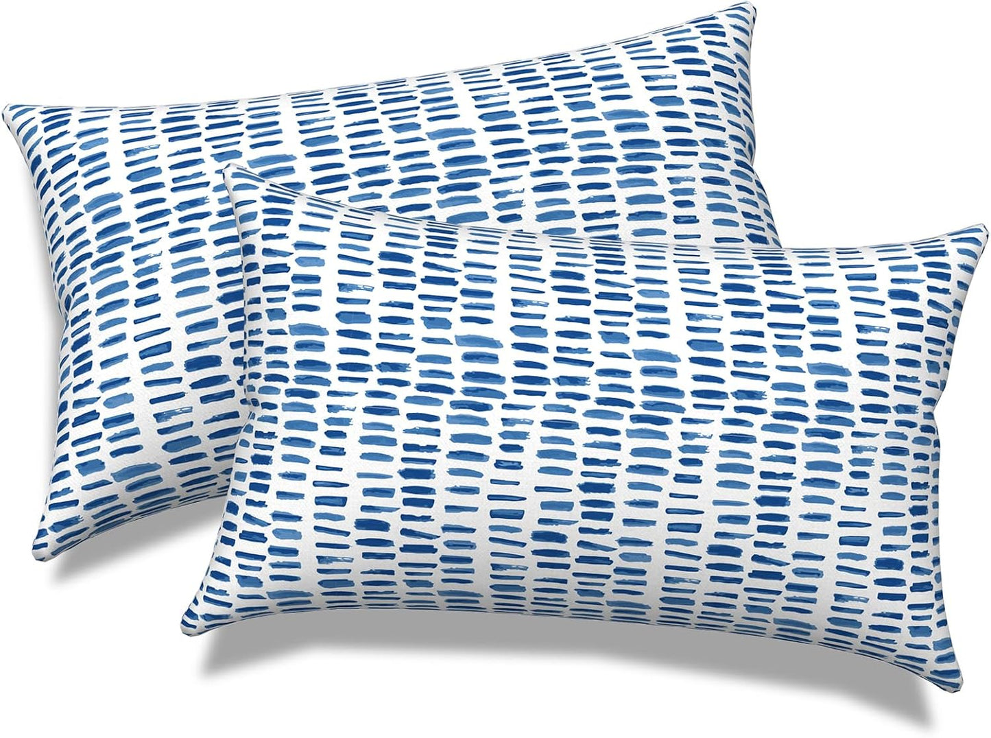 Almohadas lumbares repelentes agua 12x20" pack 2 azul