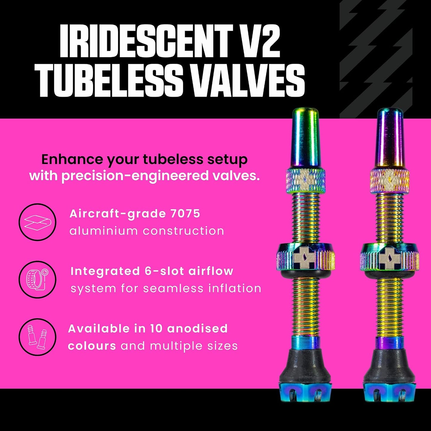 Válvulas Presta aluminio 7075 44mm con herramienta