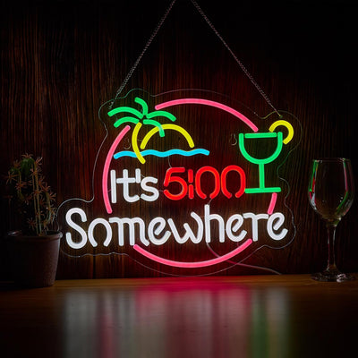 Letrero neón LED regulable para pared bar cerveza USB