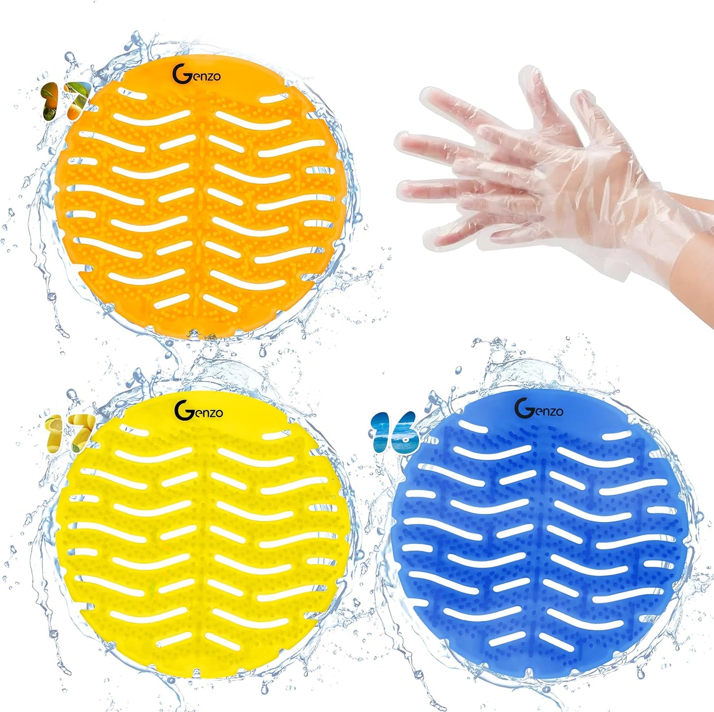 50 Desodorantes Orinal Almohadillas Amarillas Naranjas