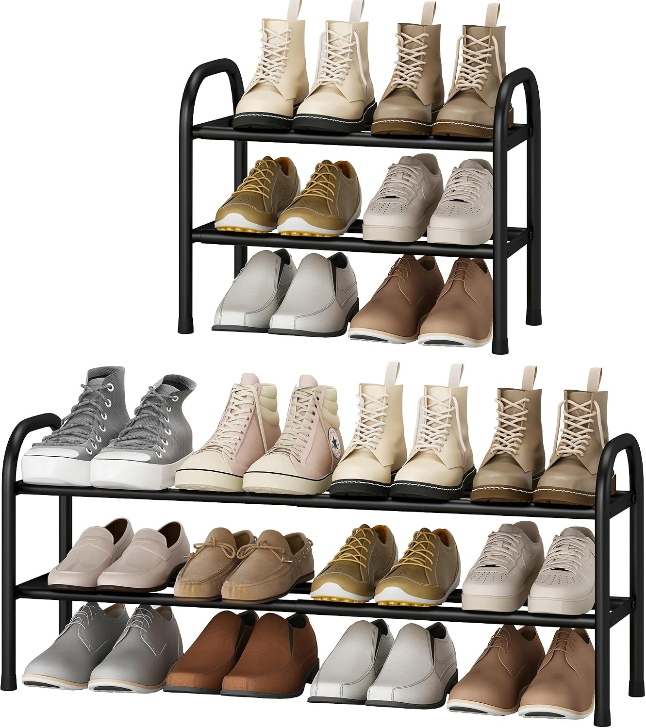 Zapatero metal 2 niveles ajustable para entrada
