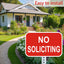 2 Carteles No Solicitar Aluminio 12x8" Rojo Blanco Hogar