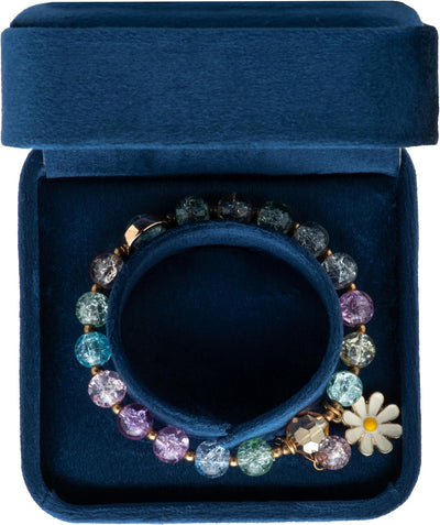 Caja terciopelo para pulseras soporte organiz. azul