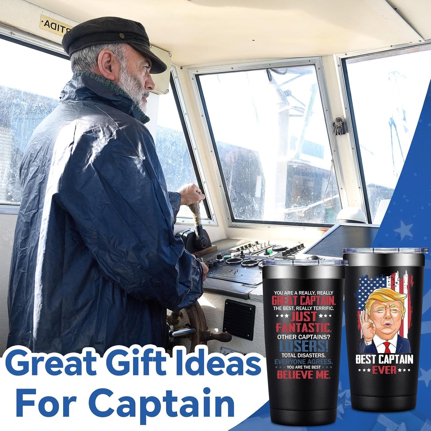 Vaso térmico 20oz regalo para capitán hombre