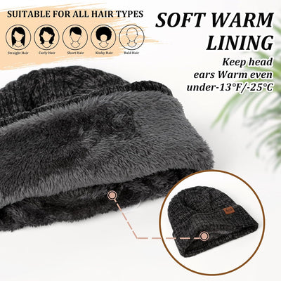 Gorro térmico grueso con forro polar para invierno