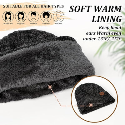 Gorro térmico grueso con forro polar para invierno