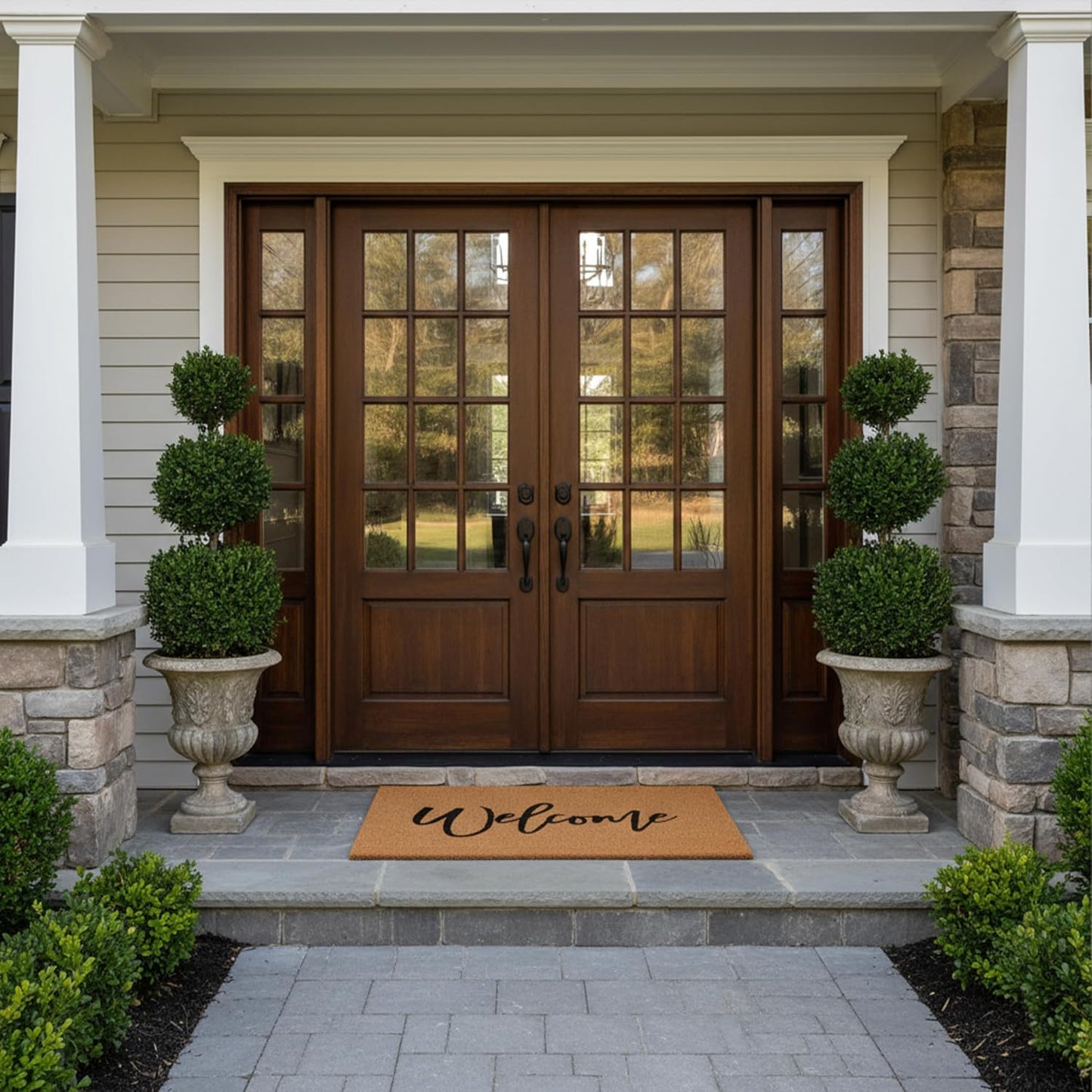 Felpudo 30x48pulg con texto Welcome en cursiva