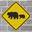 Señal cruce oso aluminio reflectante 3M 12x12pulg
