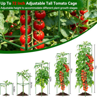 Jaula tomate 72pulg paquete 4 estacas metal ajustables