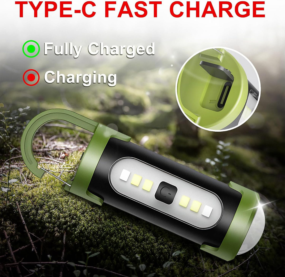 5 Linternas Led Recargables Llavero USB Edc 4 Modos
