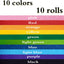 10 Cintas Adhesivas Colores 1pulg x 13yd Arcoíris