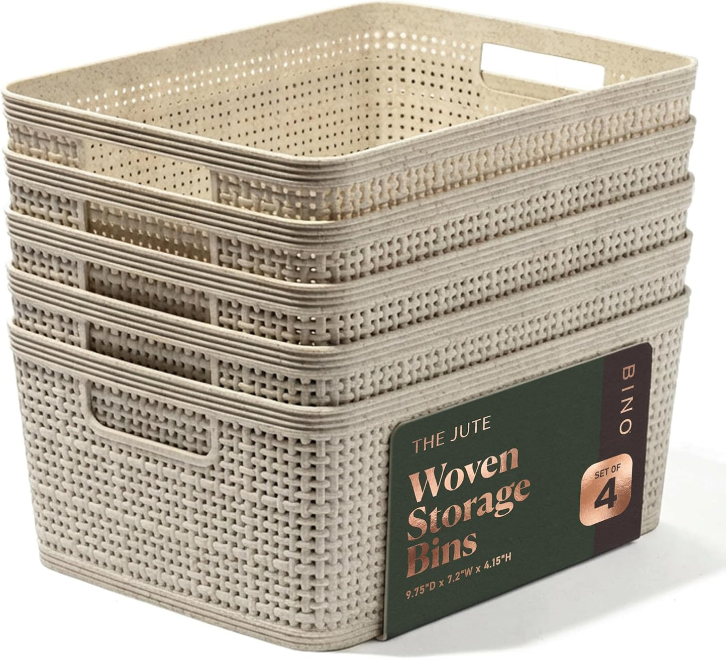 Cesta yute natural pack 5 almacenamiento hogar