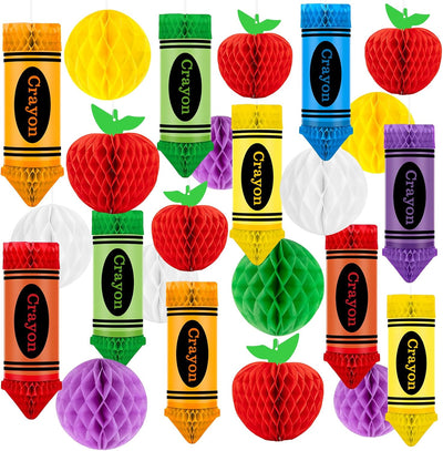 24 Bolas Colgantes Manzana Panal Decoración Aula
