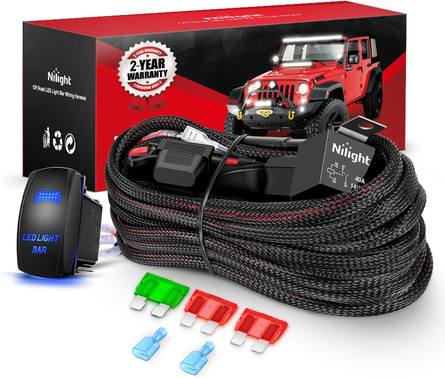 Kit arnés cable 12 AWG 12V relé 5 pines interruptor láser