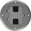 Kit caja piso residencial 15A 125V Nema 5-15R aluminio inox