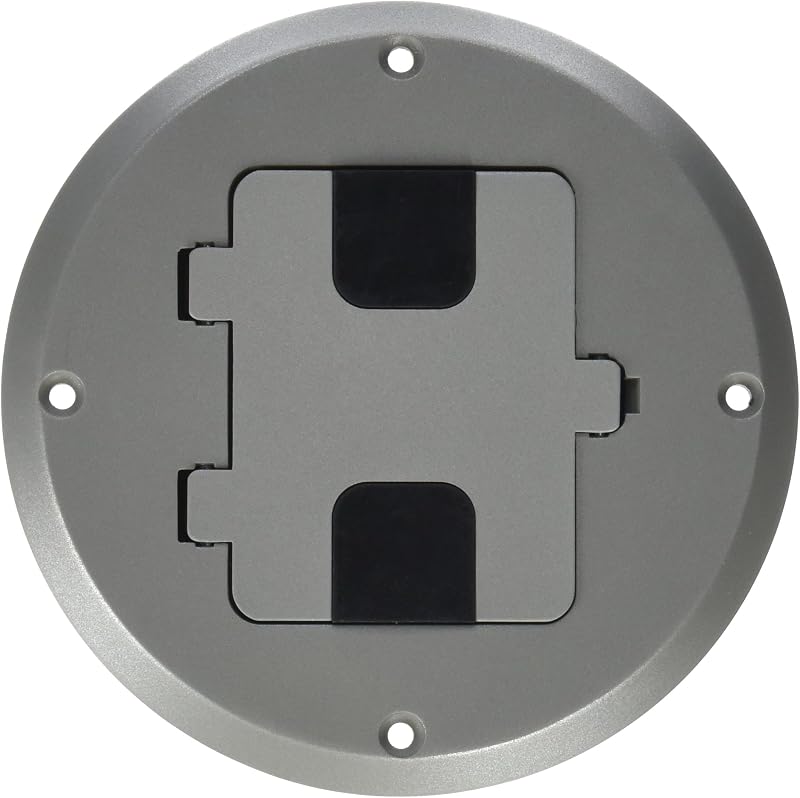 Kit caja piso residencial 15A 125V Nema 5-15R aluminio inox