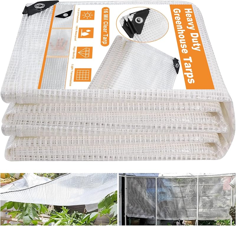 Cubierta invernadero 12x24ft lona polietileno UV resistente