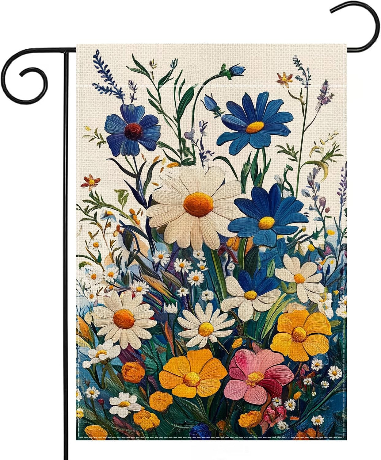 Bandera jardín floral 12x18pulg doble cara bienvenida patio
