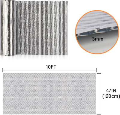 Rollo aislamiento aluminio puerta garaje techo 47x10pulg