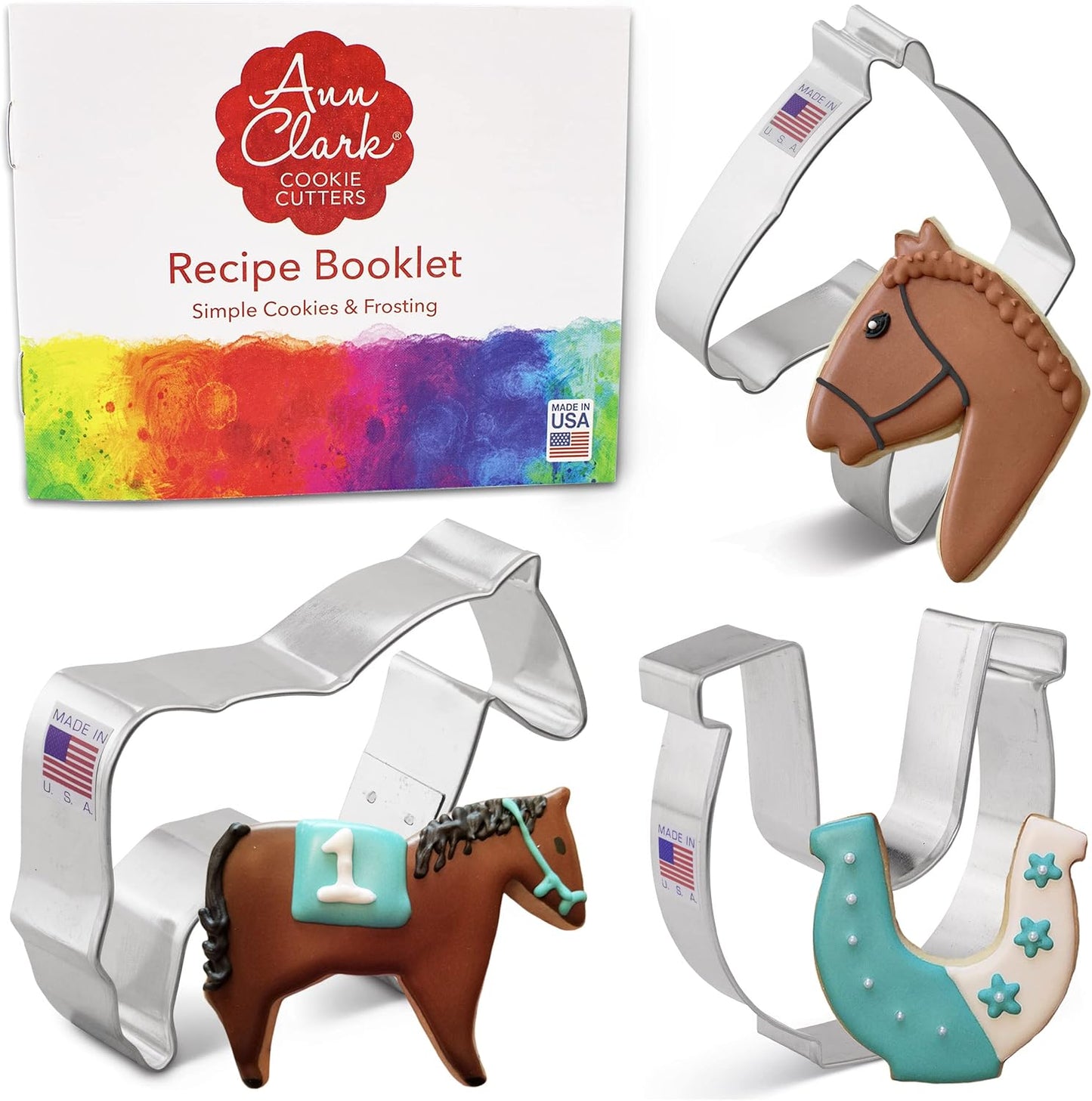 Set 3 Pzas Cortadores Galletas Caballo Ann Clark