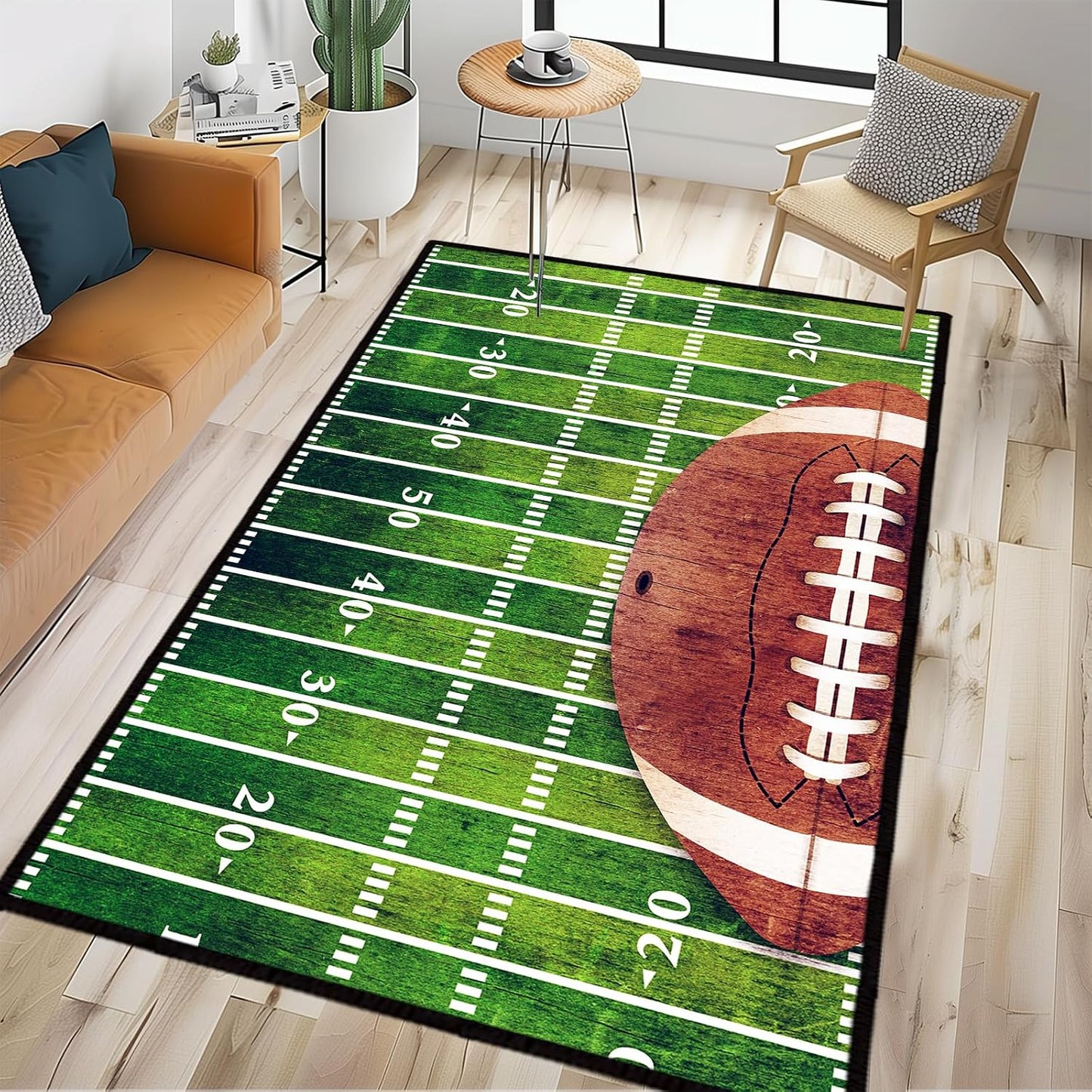 Alfombra campo fútbol 5x7ft lavable antiderrap pelo bajo