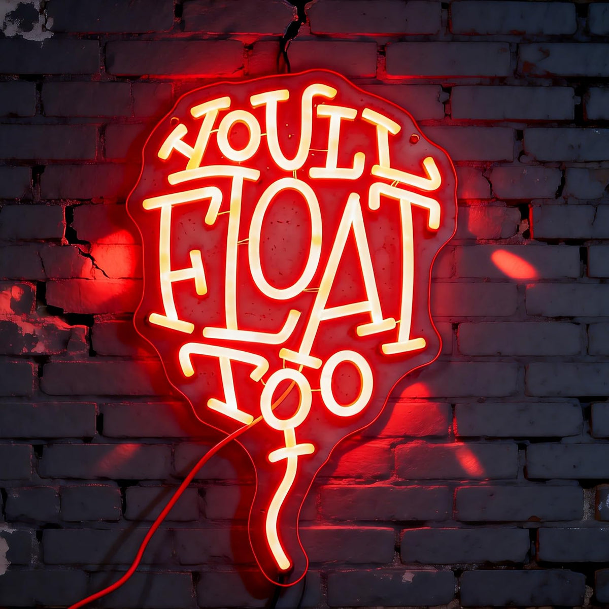Letrero neón LED You Float Too para habitación gótica