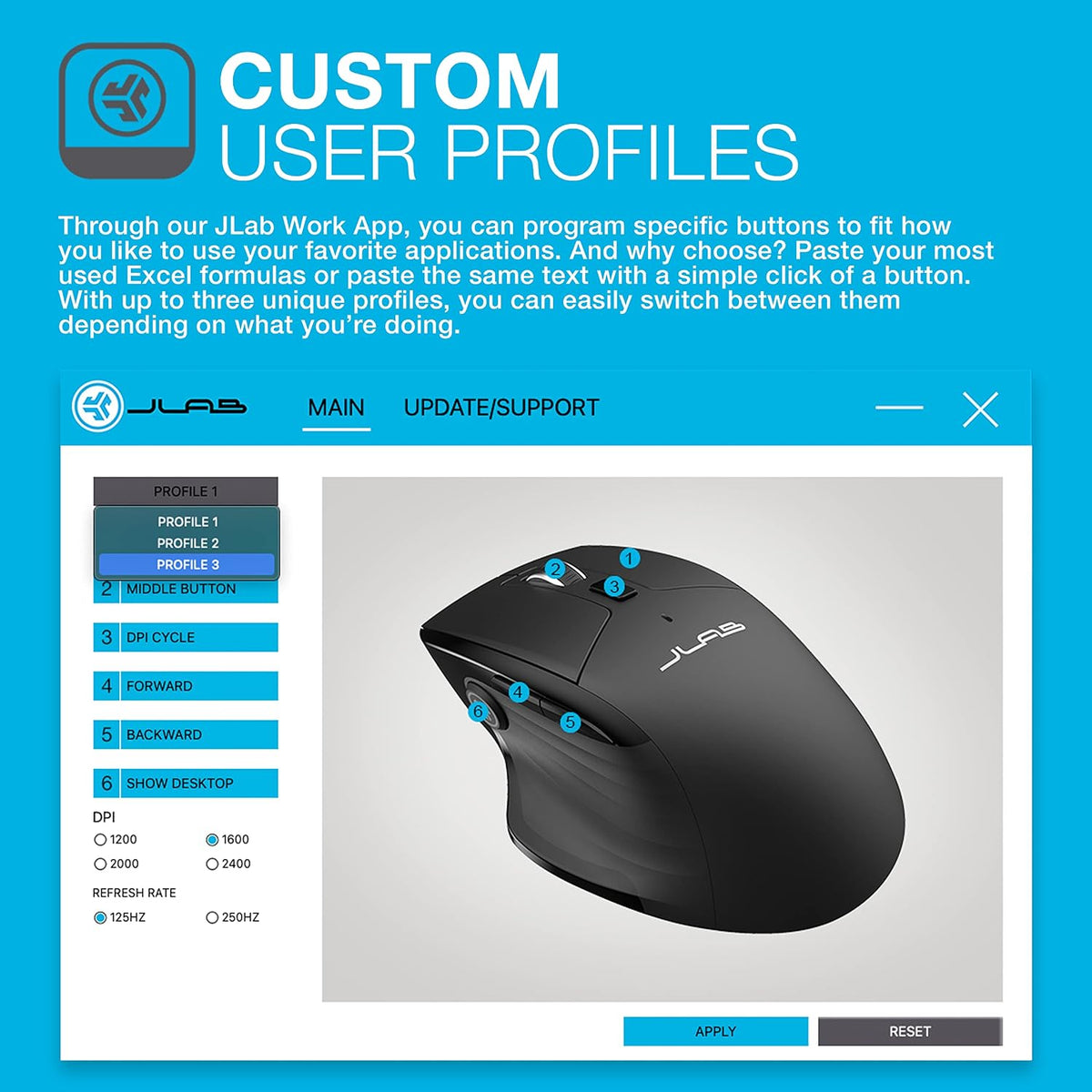 Mouse inalámbrico JBuds con Bluetooth y USB multidispositivo