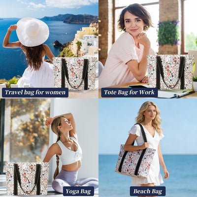 Bolsa de hombro para mujer con compartimento laptop y soporte taza
