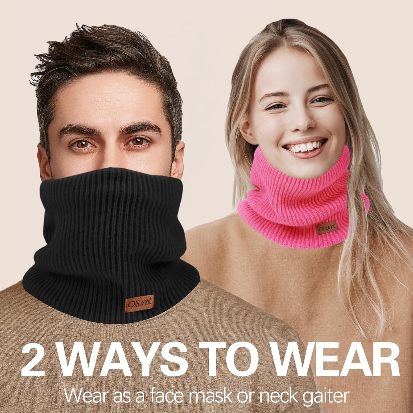 Calentador cuello polainas forro polar resistente viento