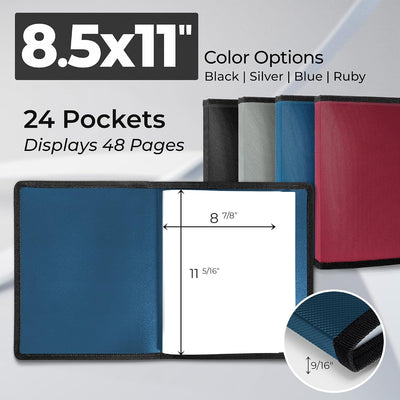Carpeta arte 8.5x11pulg azul 24 bolsillos 48 paginas