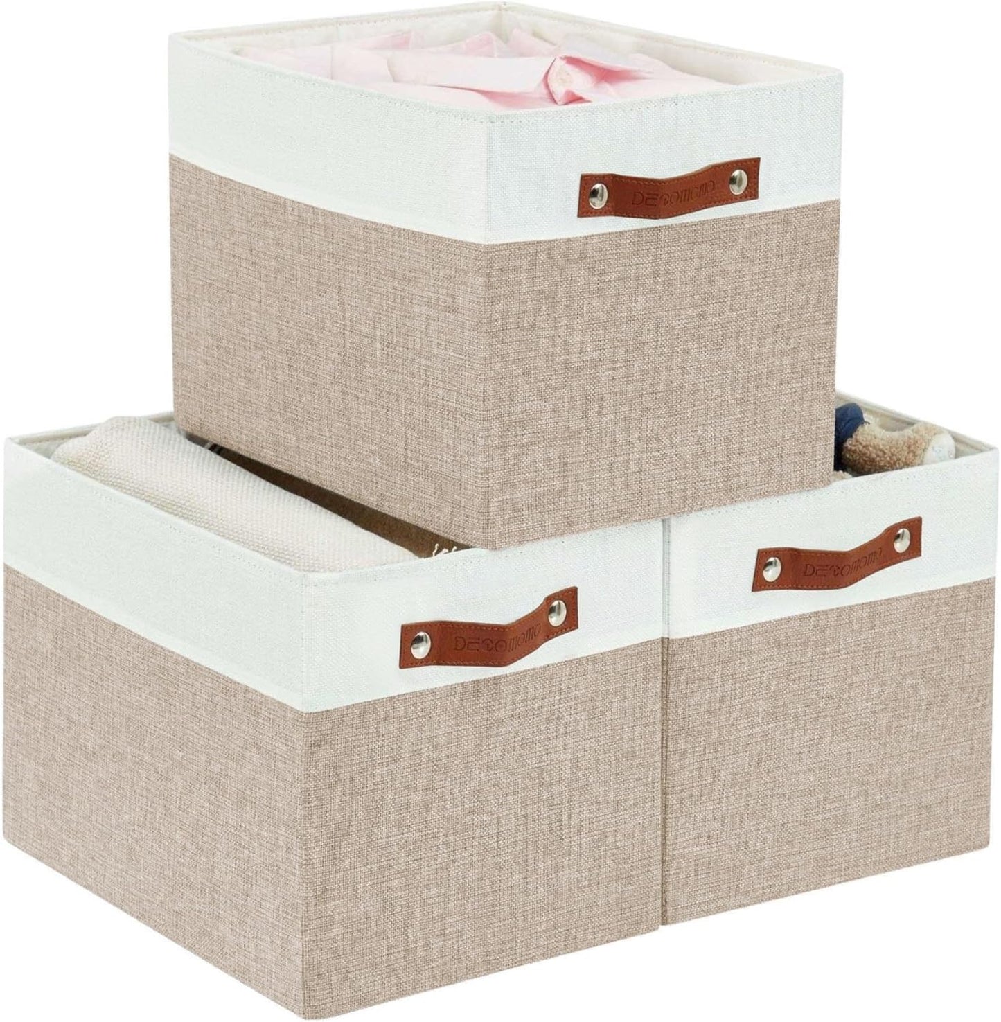 Cubos Kallax 13x15x13 beige y blanco pack 3