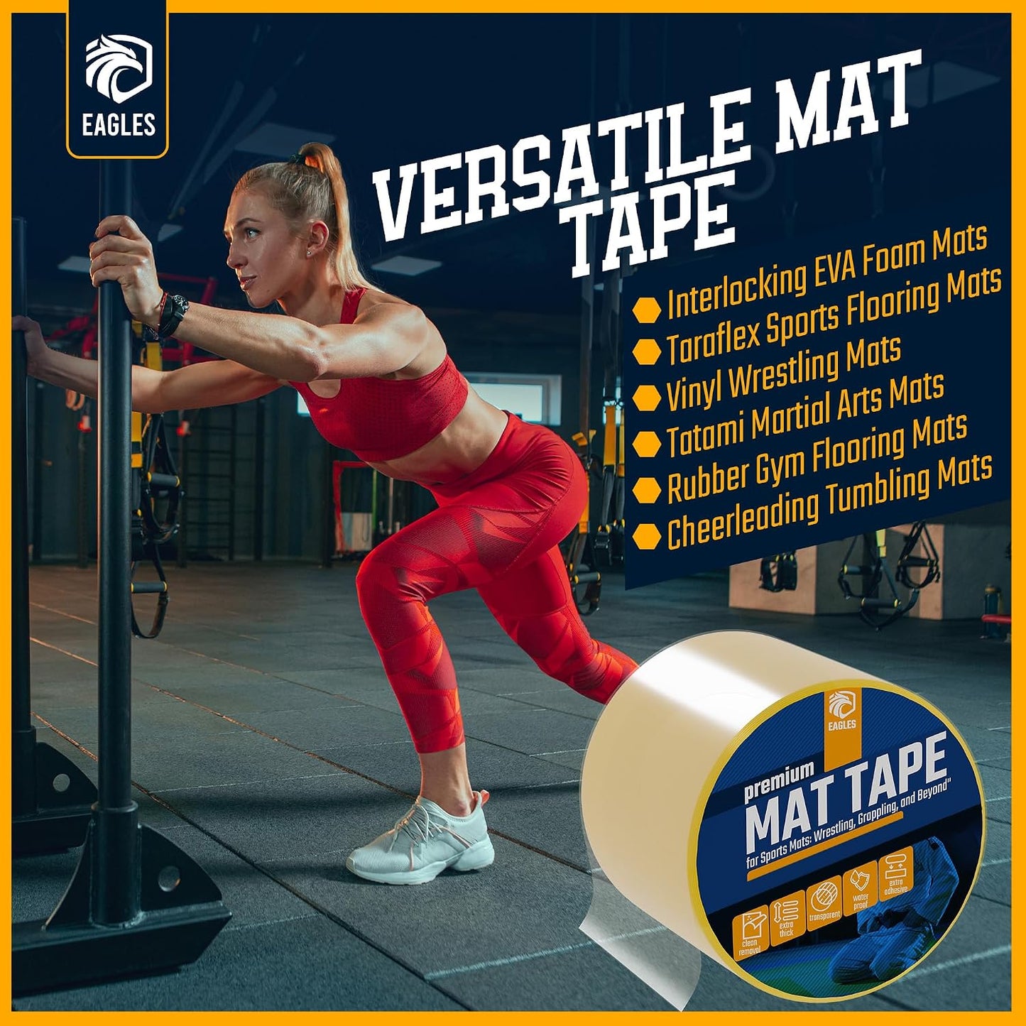 Cinta transparente para colchoneta 3-4pulg set 1-3 cintas grappling