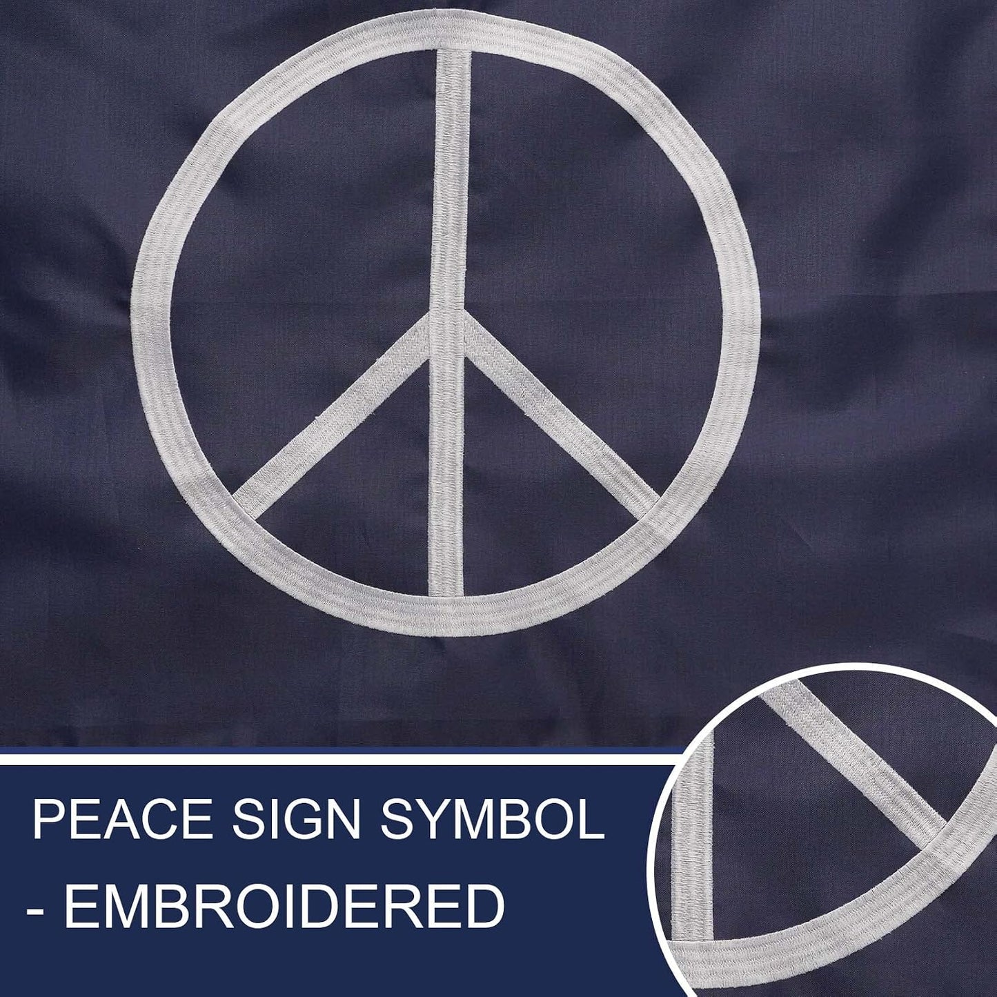 Bandera paz EE.UU. 3x5ft doble cara ojales latón
