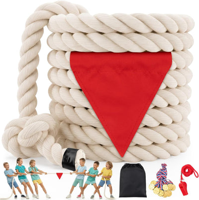 Cuerda tira y afloja algodón 40ft exterior con bandera