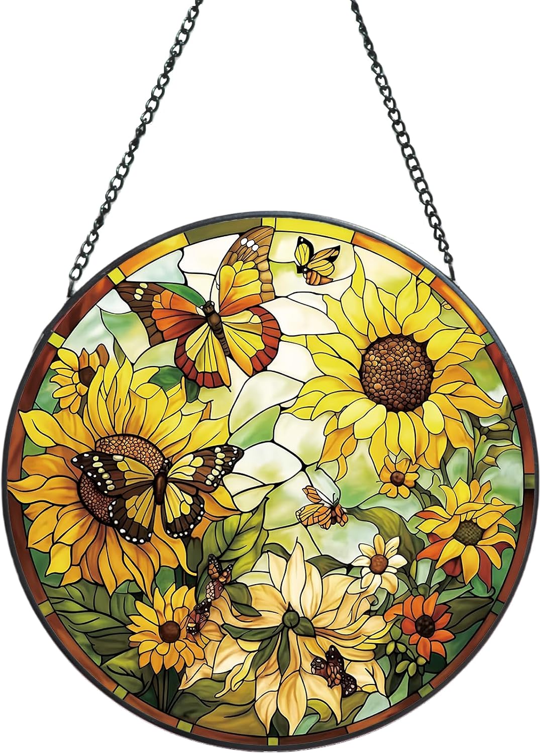Atrapasoles cristal girasol cadena metal decoración