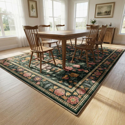 Alfombra vintage 6x9ft para sala dormitorio patrón flores