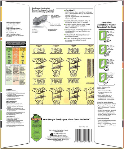 Hojas lijado cerámica 9x11pulg 320 pack 25