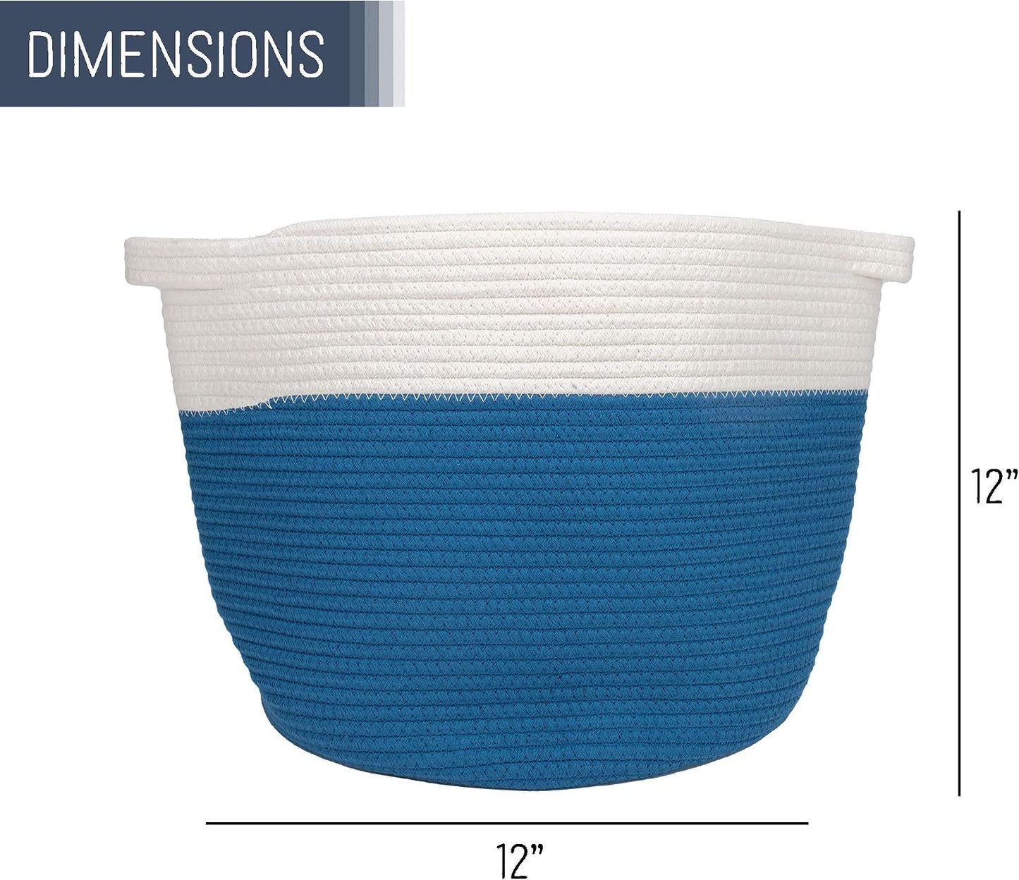 Cesta tejida lino 12" almacenamiento flexible