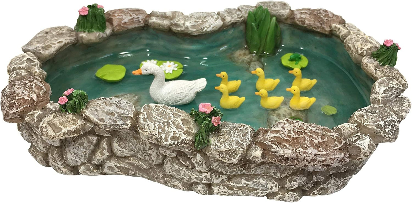 Estanque patos miniatura para jardín de hadas y accesorios