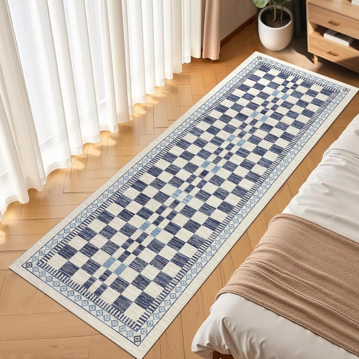 Alfombra pasillo 2x6ft antiderrap lavable moderna abstracta