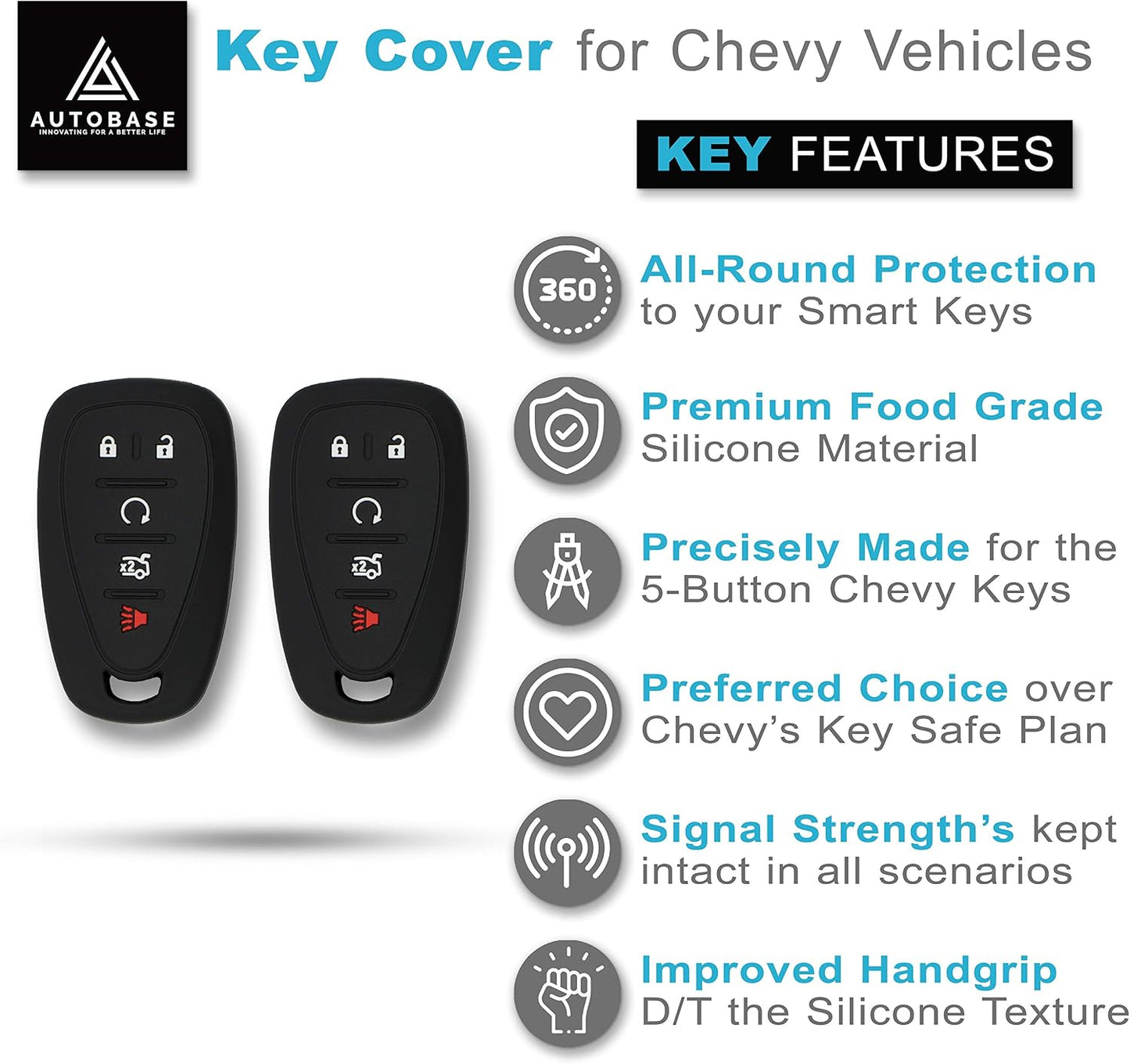 Funda de Silicón para Llave Chevy 2 Resistente y Ajustable