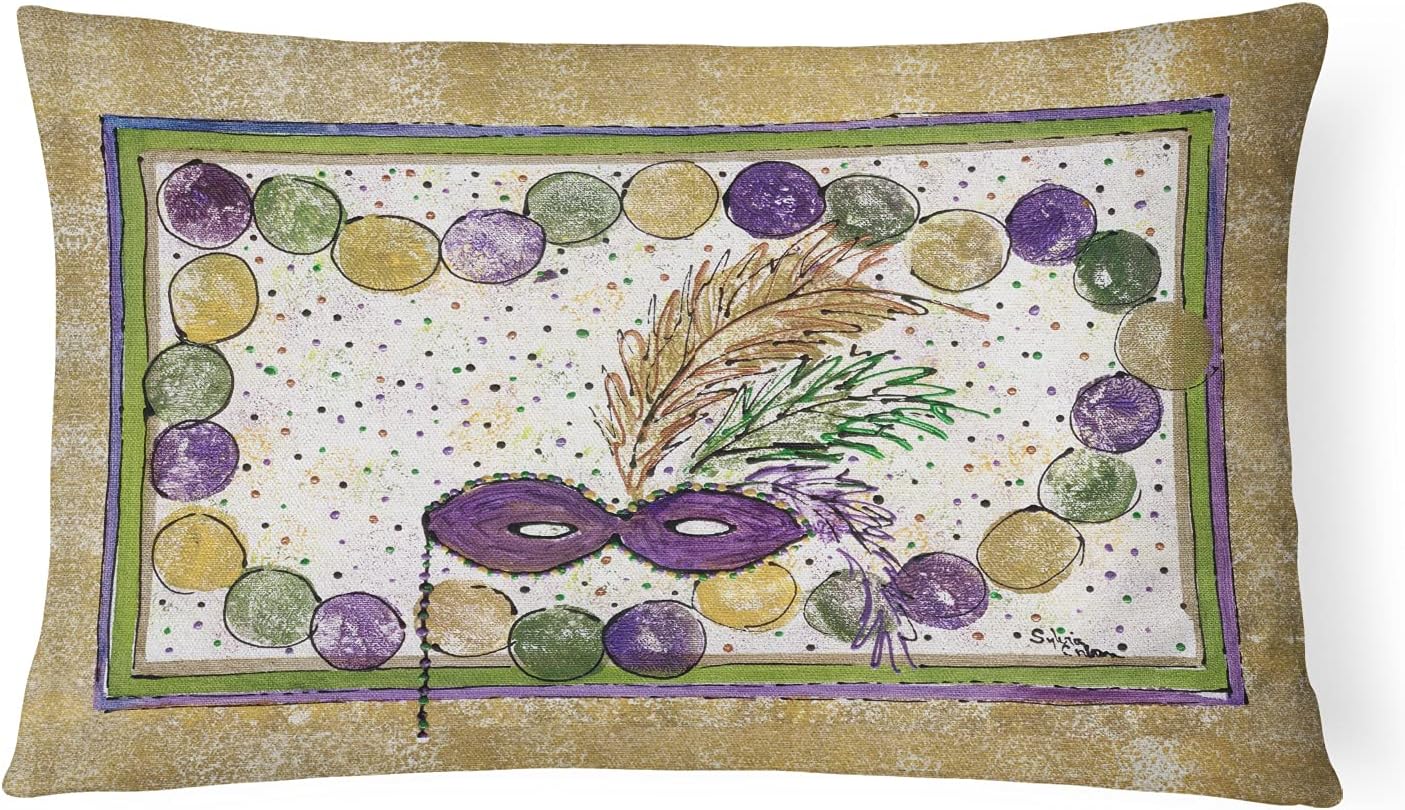 Almohada decorativa lona con cuentas Mardi Gras 12x16